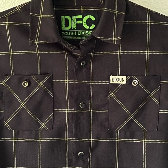 Dixxon Youth Division Gridlock Flannel Button Up Long Sleeve Shirt Size Medium - Picture 2 of 14